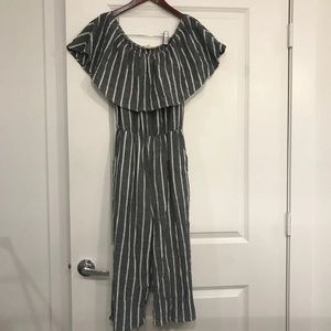 Everly Striped Culotte Jumpsuit Romper M